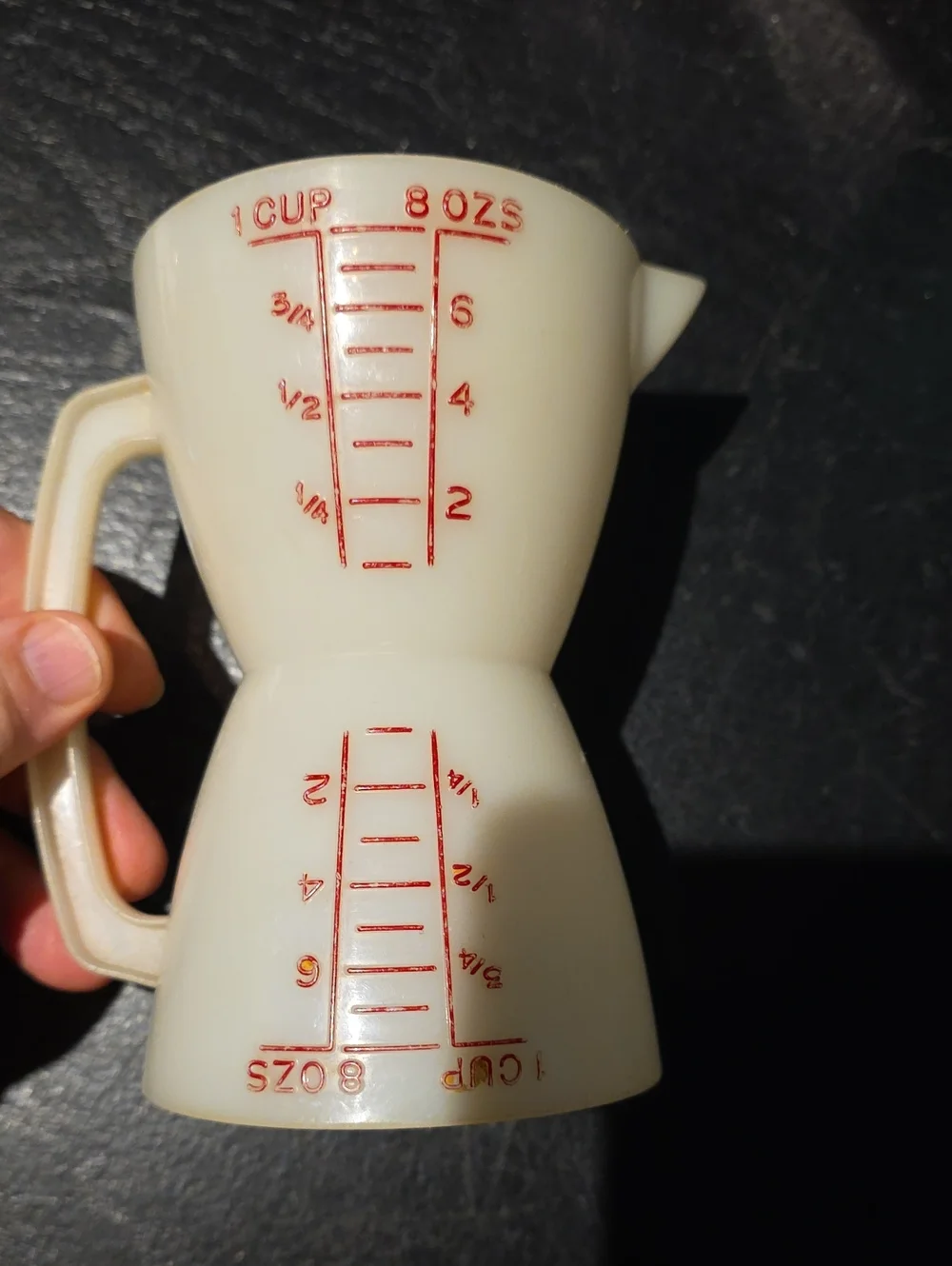Cream Measuring Cup Duo with Red Markings